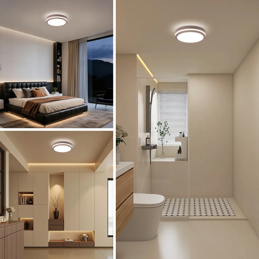 Brilagi - Εξωτερικό φωτιστικό LED με αισθητήρα BENE LED/24W/230V Ø 26 cm καφέ IP54