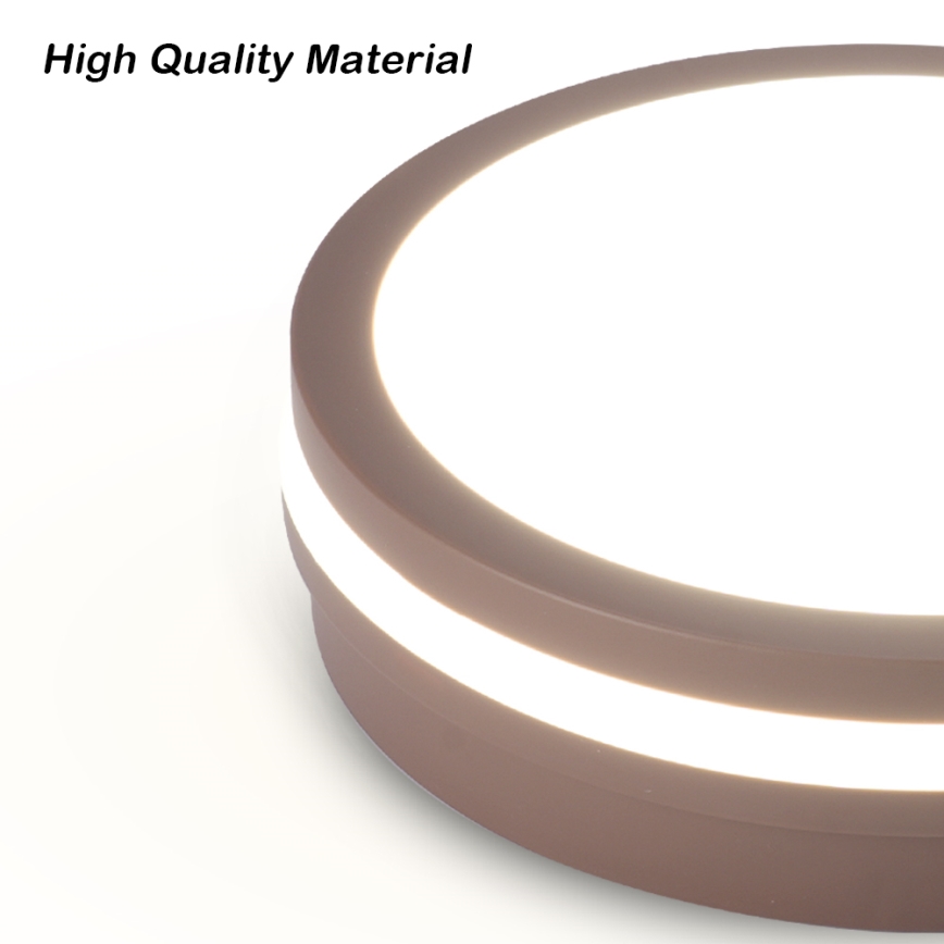 Brilagi - Εξωτερικό φωτιστικό LED με αισθητήρα BENE LED/24W/230V Ø 26 cm καφέ IP54