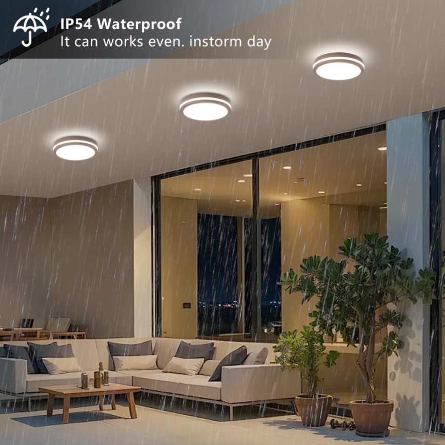 Brilagi - Εξωτερικό φωτιστικό LED με αισθητήρα BENE LED/24W/230V Ø 26 cm καφέ IP54