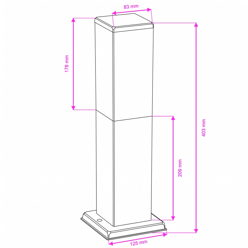 Brilagi - Εξωτερικό φωτιστικό NOVA 1xE27/15W/230V 40 cm IP44 σε ματ χρώμιο