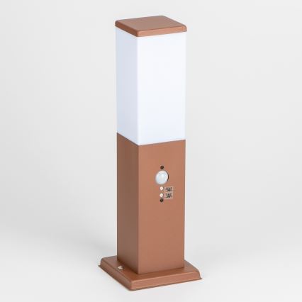 Brilagi - Εξωτερικό φωτιστικό NOVA με αισθητήρα, 1xE27/15W/230V, 40 cm, IP44, καφέ