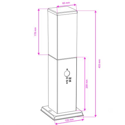 Brilagi - Εξωτερικό φωτιστικό NOVA με αισθητήρα, 1xE27/15W/230V, 40 cm, IP44, καφέ