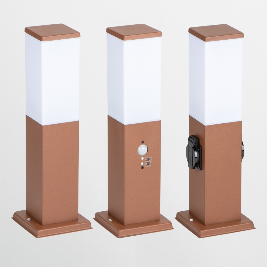 Brilagi - Εξωτερικό φωτιστικό NOVA με αισθητήρα, 1xE27/15W/230V, 40 cm, IP44, καφέ