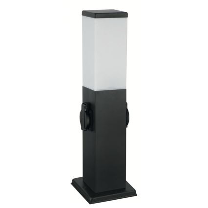 Brilagi - Εξωτερικό φωτιστικό με 2 πρίζες SCHUKO NOVA 1xE27/15W/230V 40 cm IP44 μαύρο