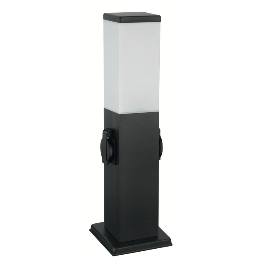 Brilagi - Εξωτερικό φωτιστικό με 2 πρίζες SCHUKO NOVA 1xE27/15W/230V 40 cm IP44 μαύρο