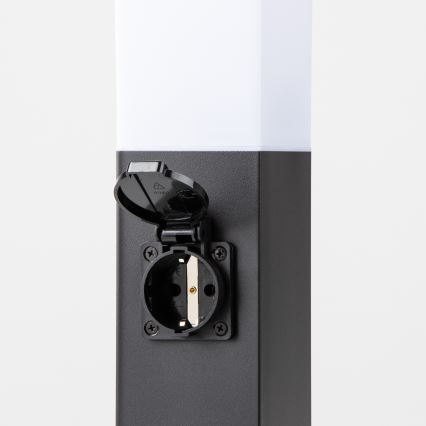 Brilagi - Εξωτερικό φωτιστικό με 2 πρίζες SCHUKO NOVA 1xE27/15W/230V 40 cm IP44 μαύρο