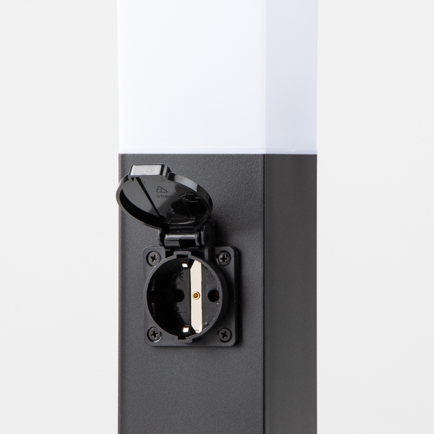 Brilagi - Εξωτερικό φωτιστικό με 2 πρίζες SCHUKO NOVA 1xE27/15W/230V 40 cm IP44 μαύρο