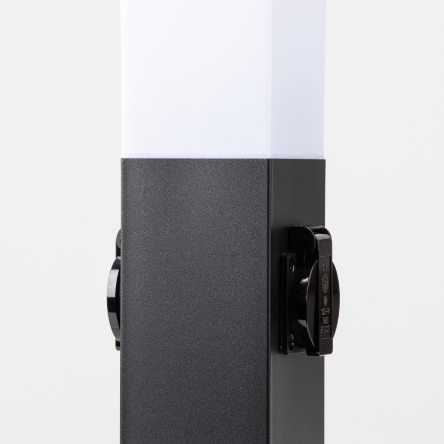Brilagi - Εξωτερικό φωτιστικό με 2 πρίζες SCHUKO NOVA 1xE27/15W/230V 40 cm IP44 μαύρο
