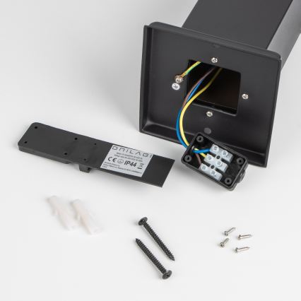Brilagi - Εξωτερικό φωτιστικό με 2 πρίζες SCHUKO NOVA 1xE27/15W/230V 40 cm IP44 μαύρο