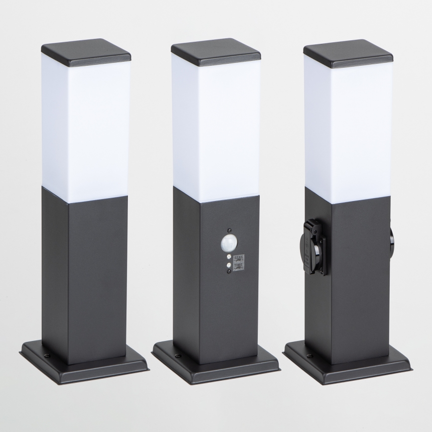 Brilagi - Εξωτερικό φωτιστικό με 2 πρίζες SCHUKO NOVA 1xE27/15W/230V 40 cm IP44 μαύρο
