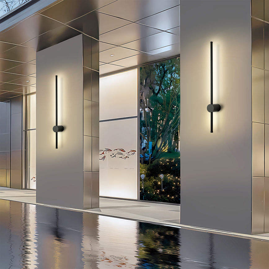 Brilagi - Εξωτερικό επιτοίχιο φωτιστικό LED AURA LED/12W/230V 3000K IP54 65 cm μαύρο CRI 90