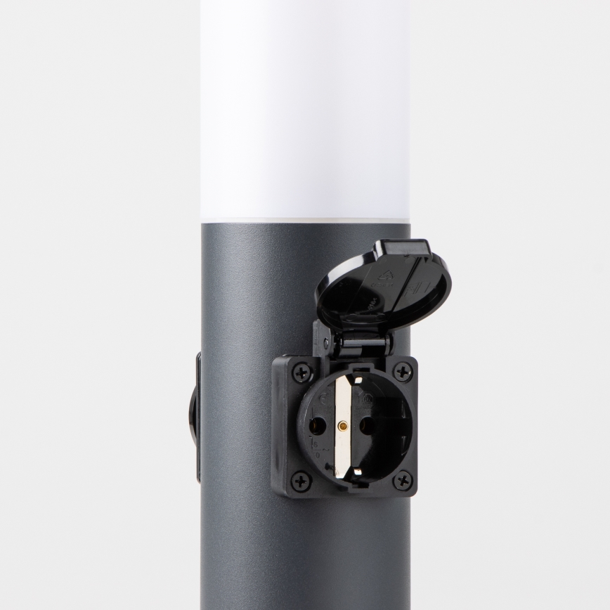 Brilagi - Εξωτερικό φωτιστικό με 2 υποδοχές SCHUKO NOVA 1xE27/15W/230V 40 cm IP44 ανθρακί