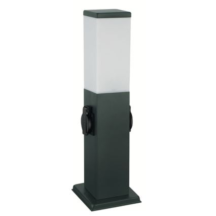 Brilagi - Εξωτερικό φωτιστικό με 2 πρίζες SCHUKO NOVA 1xE27/15W/230V 40 cm IP44 ανθρακί