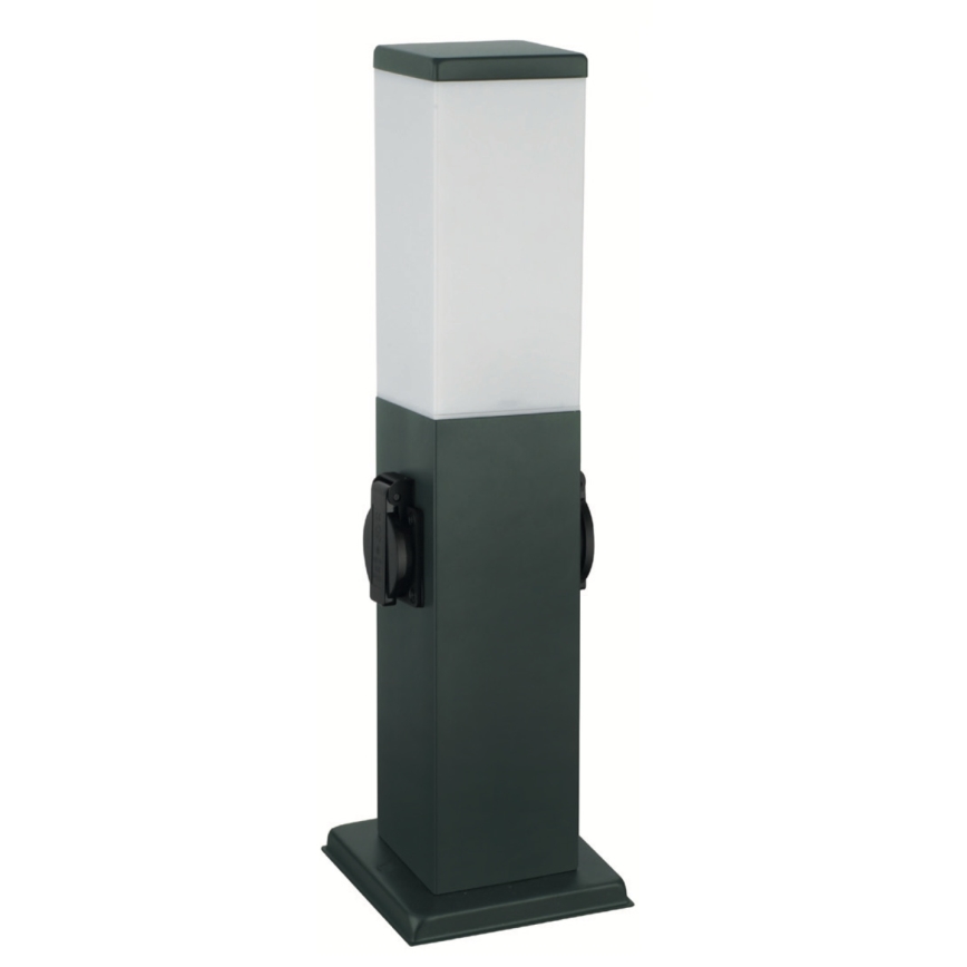 Brilagi - Εξωτερικό φωτιστικό με 2 πρίζες SCHUKO NOVA 1xE27/15W/230V 40 cm IP44 ανθρακί