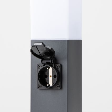 Brilagi - Εξωτερικό φωτιστικό με 2 πρίζες SCHUKO NOVA 1xE27/15W/230V 40 cm IP44 ανθρακί