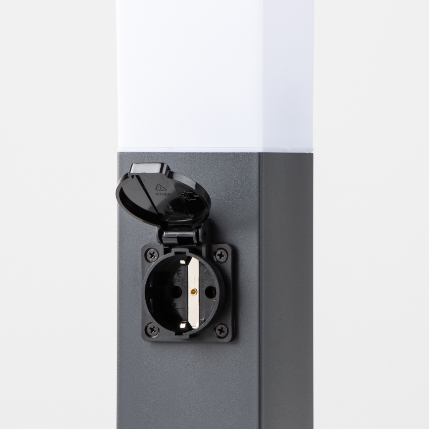 Brilagi - Εξωτερικό φωτιστικό με 2 πρίζες SCHUKO NOVA 1xE27/15W/230V 40 cm IP44 ανθρακί