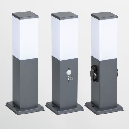 Brilagi - Εξωτερικό φωτιστικό με 2 πρίζες SCHUKO NOVA 1xE27/15W/230V 40 cm IP44 ανθρακί