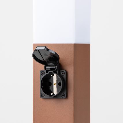 Brilagi - Εξωτερικό φωτιστικό με 2 πρίζες SCHUKO NOVA 1xE27/15W/230V 40 cm IP44 καφέ