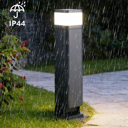 Brilagi - Εξωτερικό φωτιστικό με 2 πρίζες SCHUKO PILLAR, 1xG9/11W/230V, IP44, ανθρακί