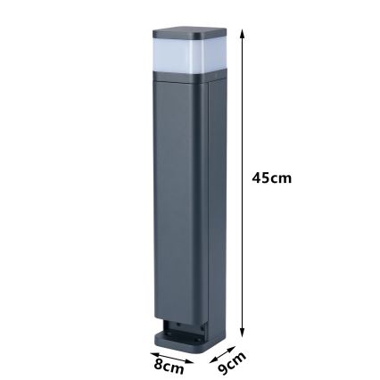 Brilagi - Εξωτερικό φωτιστικό με 2 πρίζες SCHUKO PILLAR, 1xG9/11W/230V, IP44, ανθρακί