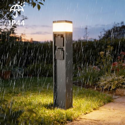 Brilagi - Εξωτερικό φωτιστικό με 2 υποδοχές SCHUKO PILLAR 1xG9/11W/230V IP44 ανθρακί