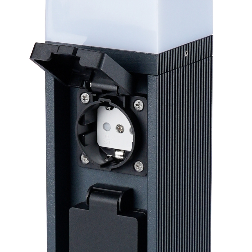 Brilagi - Εξωτερικό φωτιστικό με 2 υποδοχές SCHUKO PILLAR 1xG9/11W/230V IP44 ανθρακί