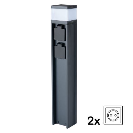 Brilagi - Εξωτερικό φωτιστικό με 2 υποδοχές SCHUKO PILLAR 1xG9/11W/230V IP44 ανθρακί
