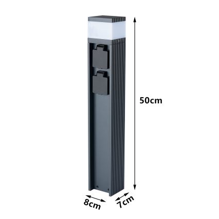 Brilagi - Εξωτερικό φωτιστικό με 2 υποδοχές SCHUKO PILLAR 1xG9/11W/230V IP44 ανθρακί