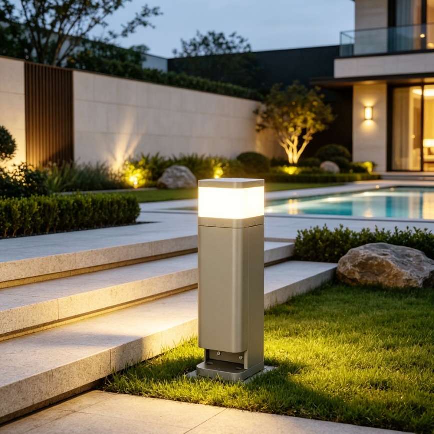 BRILAGI - Εξωτερικό φωτιστικό με 2 πρίζες SCHUKO PILLAR 1xG9/11W/230V IP44 γκρι