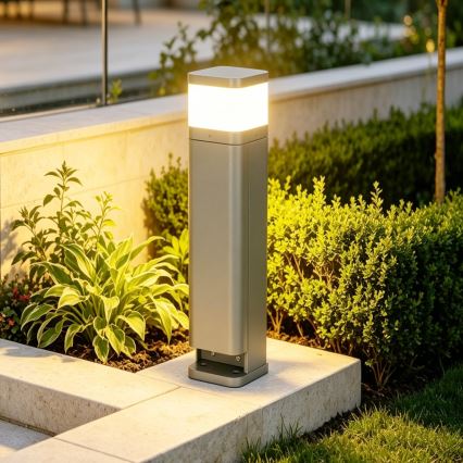 BRILAGI - Εξωτερικό φωτιστικό με 2 πρίζες SCHUKO PILLAR 1xG9/11W/230V IP44 γκρι