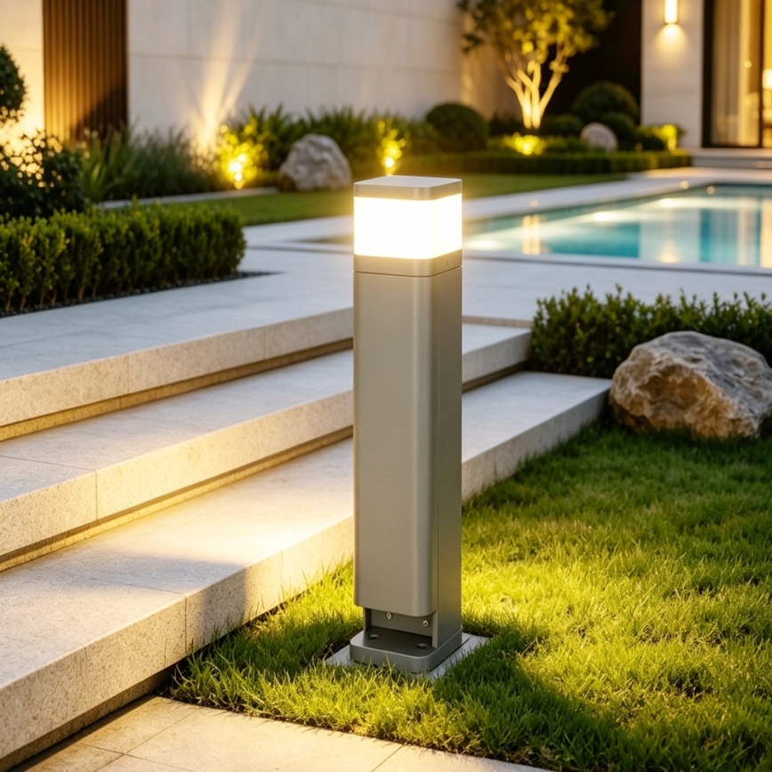 BRILAGI - Εξωτερικό φωτιστικό με 2 πρίζες SCHUKO PILLAR 1xG9/11W/230V IP44 γκρι