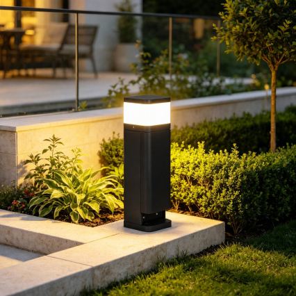 BRILAGI - Εξωτερικό φωτιστικό με 2 πρίζες SCHUKO PILLAR 1xG9/11W/230V IP44 μαύρο