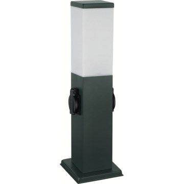 Brilagi - Εξωτερικό φωτιστικό με 2 υποδοχές SCHUKO 1xE27/15W/230V 40 cm IP44 ανθρακί