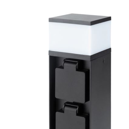 Brilagi - Εξωτερικό φωτιστικό με 2 υποδοχές SCHUKO, 1xG9/11W/230V, IP44, μαύρο