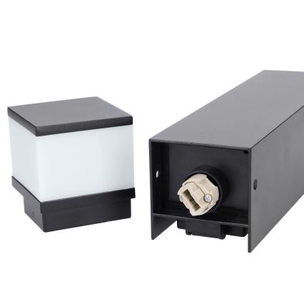 Brilagi - Εξωτερικό φωτιστικό με 2 υποδοχές SCHUKO, 1xG9/11W/230V, IP44, μαύρο