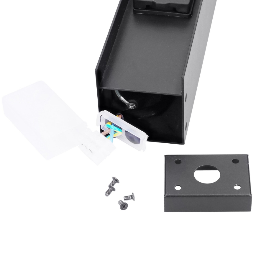 Brilagi - Εξωτερικό φωτιστικό με 2 υποδοχές SCHUKO, 1xG9/11W/230V, IP44, μαύρο