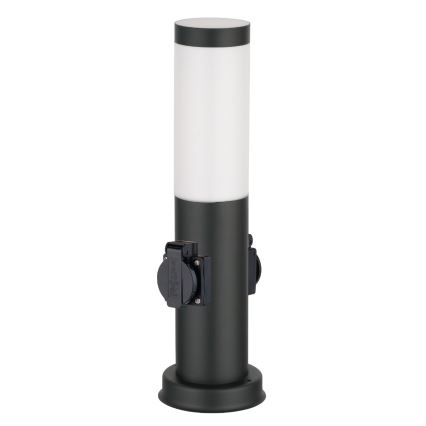 Brilagi - Εξωτερικό φωτιστικό με 2 πρίζες SCHUKO NOVA, 1xE27/15W/230V, 40 cm, IP44, μαύρο