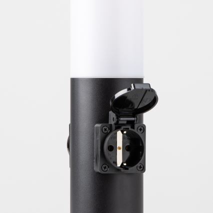Brilagi - Εξωτερικό φωτιστικό με 2 πρίζες SCHUKO NOVA, 1xE27/15W/230V, 40 cm, IP44, μαύρο