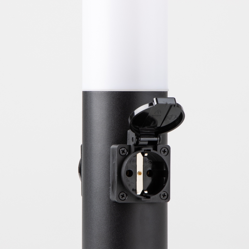 Brilagi - Εξωτερικό φωτιστικό με 2 πρίζες SCHUKO NOVA, 1xE27/15W/230V, 40 cm, IP44, μαύρο
