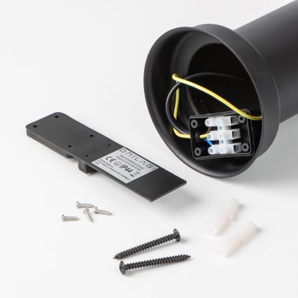 Brilagi - Εξωτερικό φωτιστικό με 2 πρίζες SCHUKO NOVA, 1xE27/15W/230V, 40 cm, IP44, μαύρο
