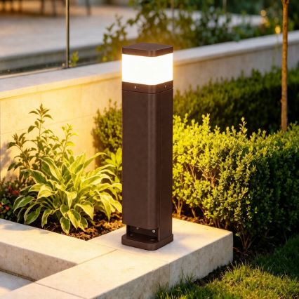 BRILAGI - Εξωτερικό φωτιστικό με 2 υποδοχές SCHUKO PILLAR 1xG9/11W/230V IP44 καφέ
