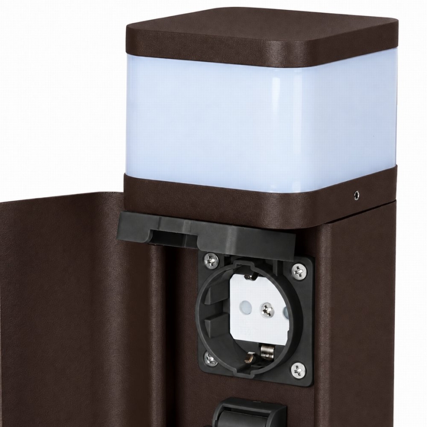 BRILAGI - Εξωτερικό φωτιστικό με 2 υποδοχές SCHUKO PILLAR 1xG9/11W/230V IP44 καφέ