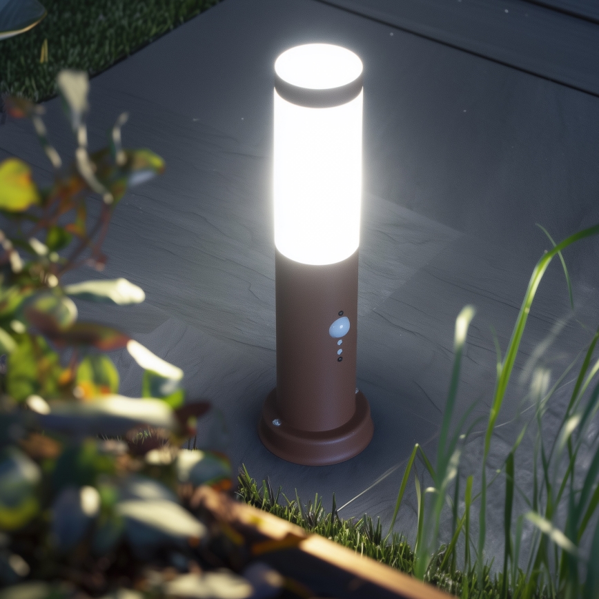 Brilagi - Εξωτερικό φωτιστικό με αισθητήρα NOVA 1xE27/15W/230V 40 cm IP44 καφέ