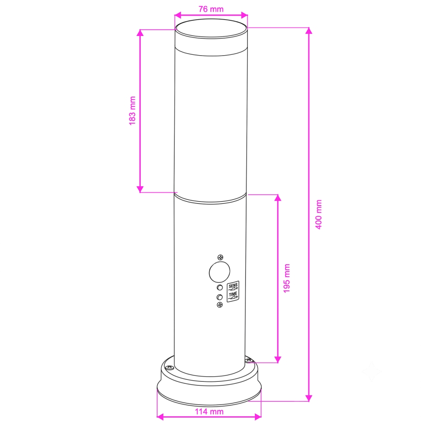 Brilagi - Εξωτερικό φωτιστικό με αισθητήρα NOVA 1xE27/15W/230V 40 cm IP44 καφέ