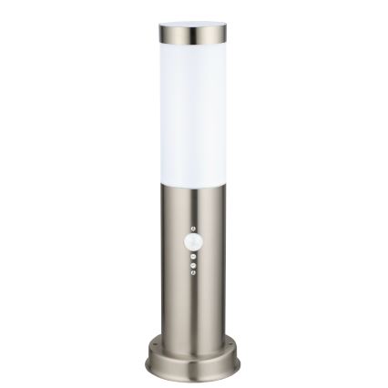 Brilagi - Εξωτερικό φωτιστικό με αισθητήρα NOVA 1xE27/15W/230V 40 cm IP44 ματ χρώμιο