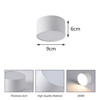 BRILAGI - Εξωτερικό φωτιστικό οροφής FORIS LED/9W/230V, Ø 9 cm, λευκό, IP44