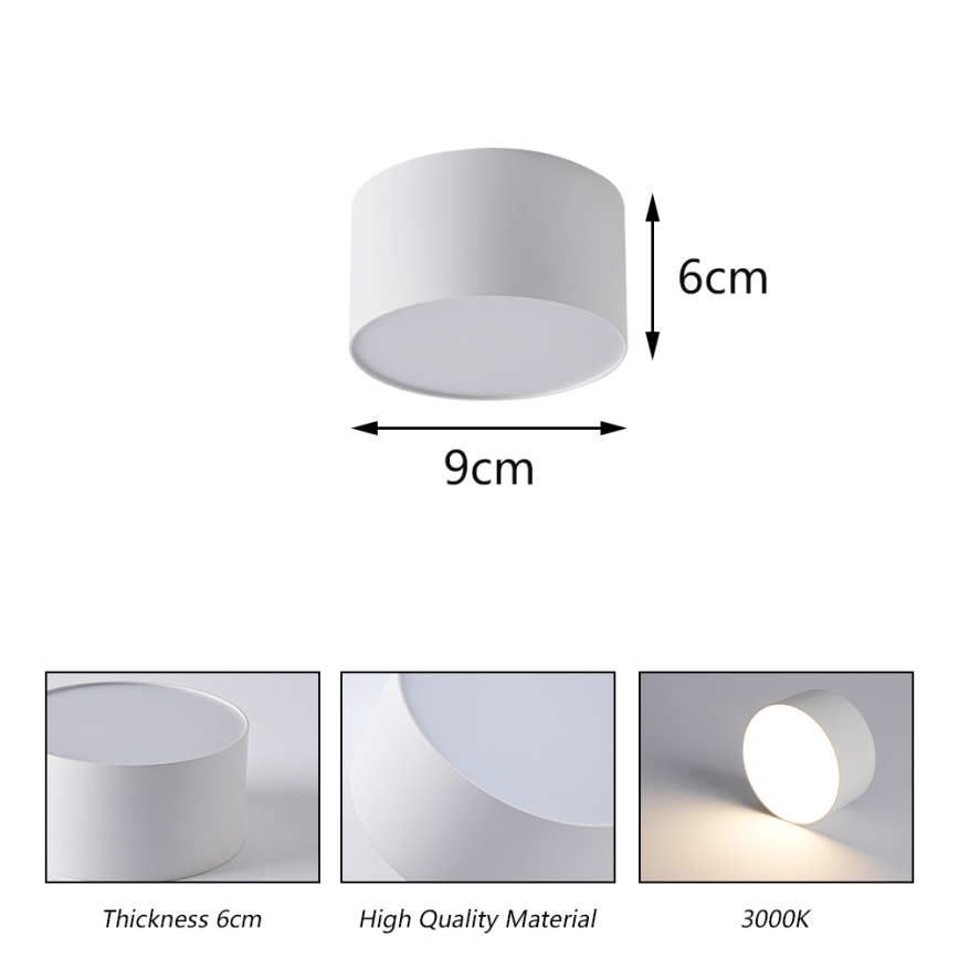BRILAGI - Εξωτερικό φωτιστικό οροφής FORIS LED/9W/230V, Ø 9 cm, λευκό, IP44