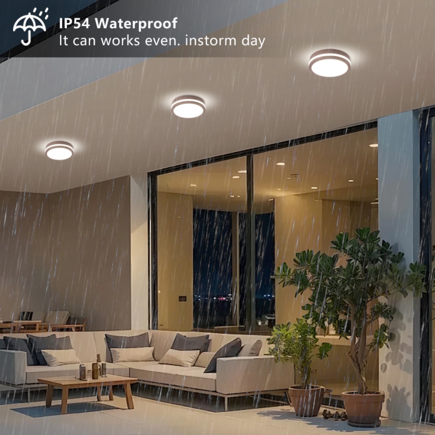 Brilagi - Εξωτερικό φωτιστικό οροφής LED BENE LED/18W/230V Ø 21,5 εκ. καφέ IP54