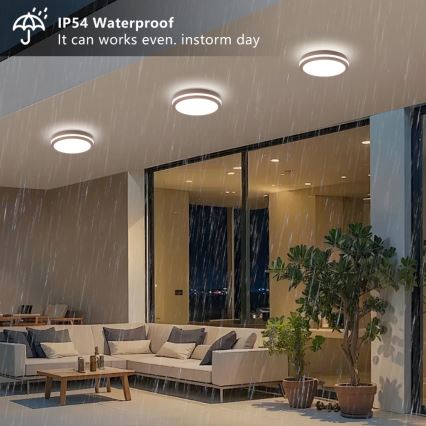 Brilagi - Εξωτερικό φωτιστικό οροφής LED BENE LED/24W/230V Ø 26 cm καφέ IP54