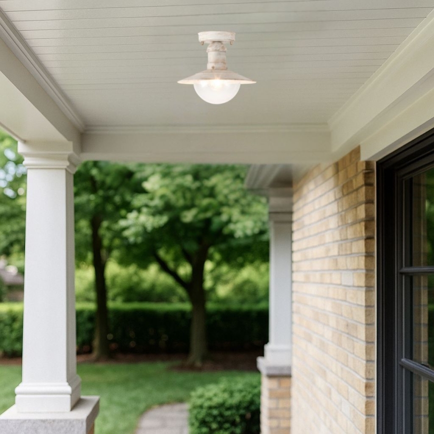 Brilagi - Εξωτερικό φωτιστικό οροφής MOLDE 1xE27/60W IP44 λευκό/πατίνα